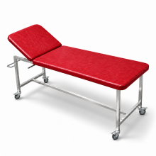 3025 Canapea Consultatii CC 01, cadrul Inox, Cu Role, Cu suport rola hartie, Rosu